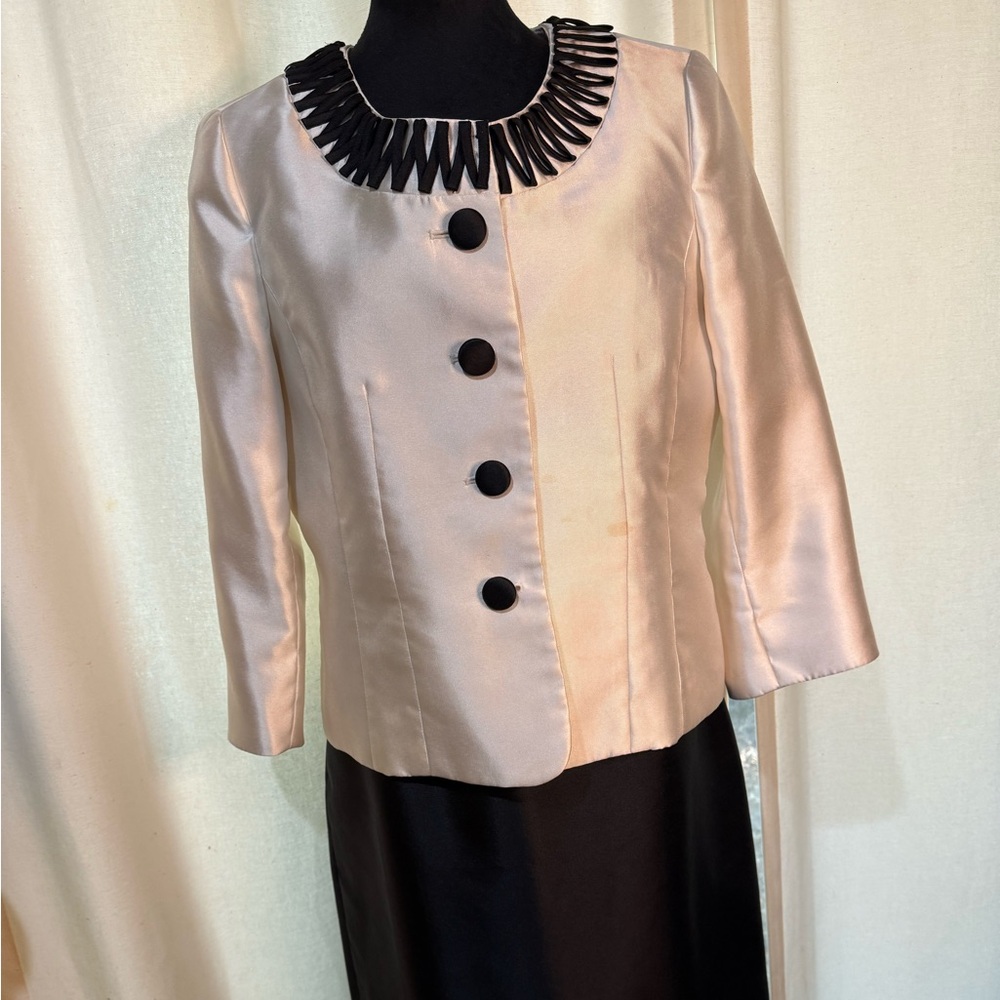 Kasper Cream and Black Formal Suit